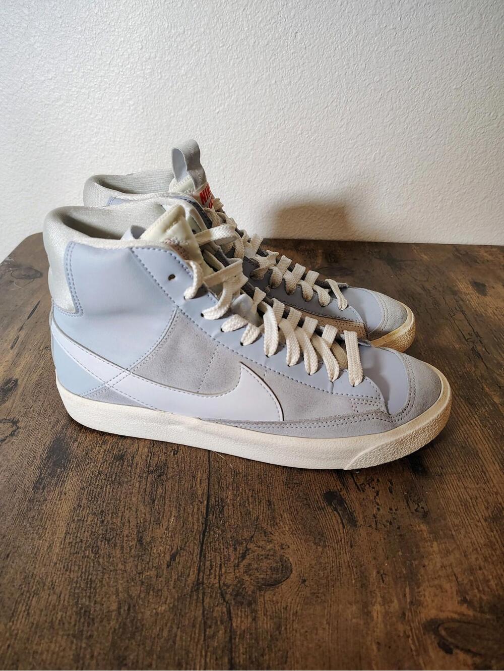 Boys Nike Blazer Mid 77 Blue White Sneaker Shoes Size US 7Y DQ6084-401